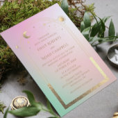 Mystical Chic Pastel Star Moon Foto Space Einladung