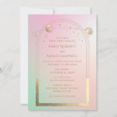 Mystical Chic Pastel Star Moon Foto Space Einladung (Vorderseite)