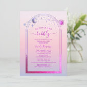 Mystical Chic Sunset Pink Brautparty Einladung (Stehend Vorderseite)