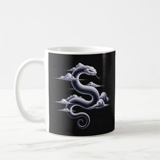 Mystical Cloud Snake Sketch Kaffeetasse (Links)