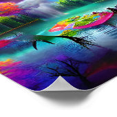Mystical Colorful Lake Poster (Ecke)