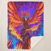Mystical Colorful Phoenix Sherpa Blanket Sherpadecke (Vorderseite)