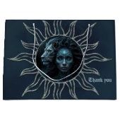 Mystical connection, mystical woman and the lion. große geschenktüte (Vorderseite)