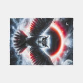 Mystical Cosmic Celestial Owl Fleecedecke (Vorderseite (Horizontal))