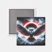 Mystical Cosmic Celestial Owl Magnet (Vorderseite/Rückseite)