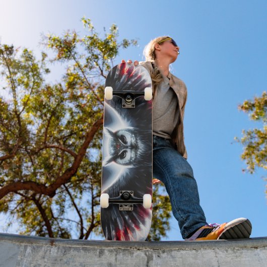 Mystical Cosmic Celestial Owl Skateboard (Außenbereich 1)