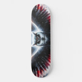 Mystical Cosmic Celestial Owl Skateboard (Vorderseite)