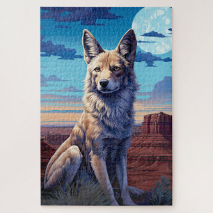 Mystical Coyote Southwestern Themed Puzzle