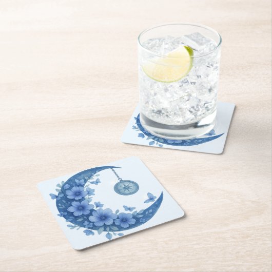 Mystical Crescent Moon Rechteckiger Pappuntersetzer (Vor Ort)