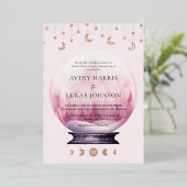 Mystical Crescent Moon Wedding Folieneinladung (Stehend vorne)
