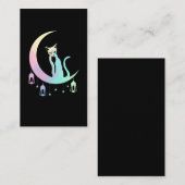 Mystical Crescent Moon Wicca Pastel Goth Cat Visitenkarte (Vorne/Hinten)
