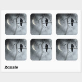 Mystical Crow Quadratischer Aufkleber (Blatt)