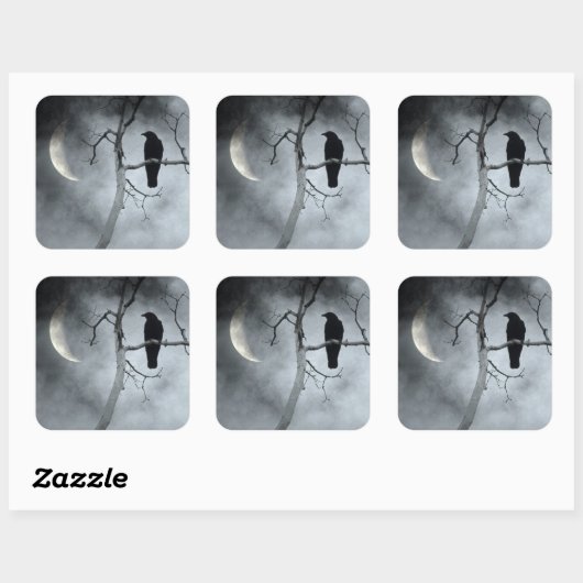 Mystical Crow Quadratischer Aufkleber (Blatt)