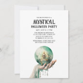 Mystical Crystal Ball Fortune Mint Halloween-Party Einladung (Vorderseite)