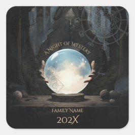 Mystical Crystal Ball Fortune Teller Halloween Quadratischer Aufkleber