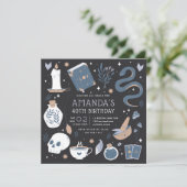 Mystical Crystal Fortune Teller Birthday Party Einladung (Stehend Vorderseite)