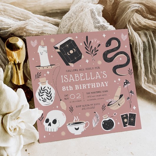 Mystical Crystal Fortune Teller Birthday Party Einladung