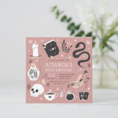 Mystical Crystal Fortune Teller Birthday Party Einladung (Stehend Vorderseite)