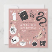 Mystical Crystal Fortune Teller Birthday Party Einladung (Vorderseite)