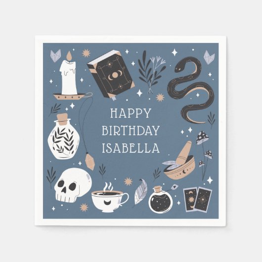 Mystical Crystal Fortune Teller Birthday Party Serviette (Vorderseite)