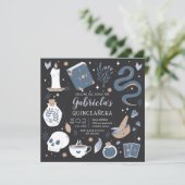 Mystical Crystal Fortune Teller Quinceanera Einladung (Stehend Vorderseite)