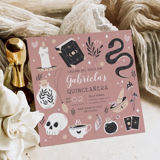 Mystical Crystal Fortune Teller Quinceanera Einladung