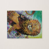 Mystical Crystal Lion Painting "New Worlds" Jigsa Puzzle (Horizontal)