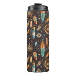 Mystical Dark Boho: Feathers & Dream Catchers Desi Thermosbecher