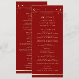 Mystical Dark Red Gold Sun Star Moon Astronomie Programm