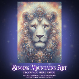 Mystical Decorative Lion King Decoupage Seidenpapier