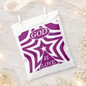 Mystical Deep Purple "God Is Love" First Communion Geschenktütchen (Ausgeschnitten)