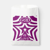 Mystical Deep Purple "God Is Love" First Communion Geschenktütchen (Vorderseite)