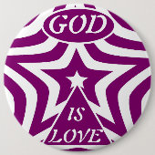 Mystical Deep Purple Star "God Is Love" - Jewel Button (Vorderseite)
