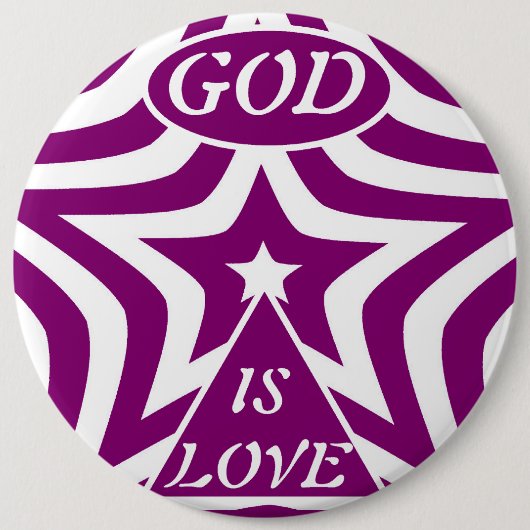 Mystical Deep Purple Star "God Is Love" - Jewel Button (Vorderseite)
