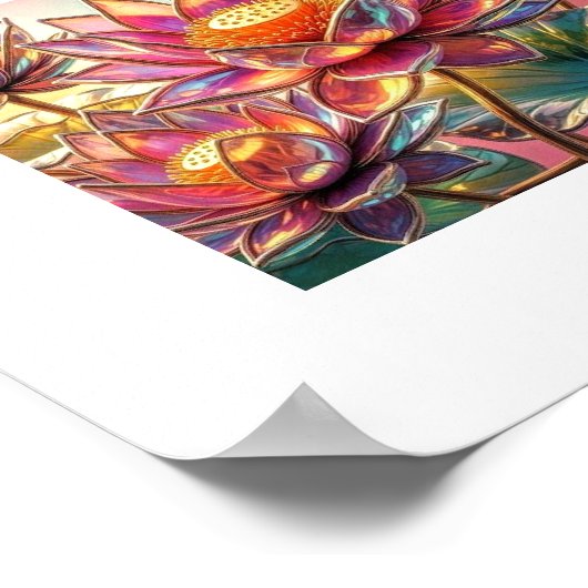 "Mystical Desert Mirage - Surreal Camel Caravan" Poster (Ecke)