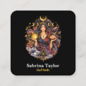 Mystical design on black quadratische visitenkarte (Vorderseite)