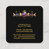 Mystical design on black quadratische visitenkarte (Rückseite)