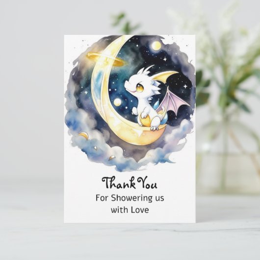 Mystical Dragon Baby Dusche Dankeskarte (Stehend Vorderseite)