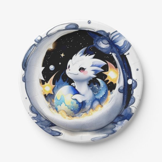 Mystical Dragon Baby Dusche Pappteller (Vorderseite)