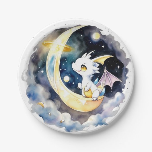 Mystical Dragon Baby Dusche Pappteller (Vorderseite)