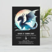 Mystical Dragon Birthday Digital Einladung (Stehend Vorderseite)