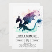 Mystical Dragon Birthday individuell anpassbar Einladung (Vorne/Hinten)