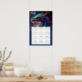 Mystical Dragon Fantasy Calendar 2026  Poster (Küche)