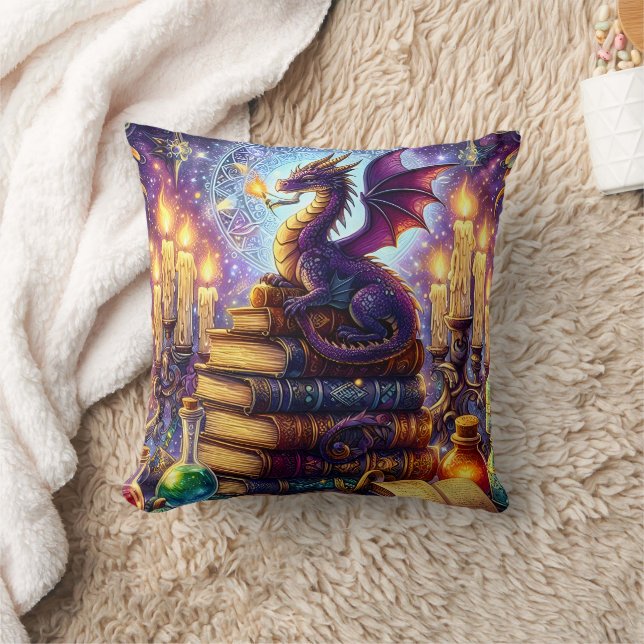 Mystical Dragon Wizard Books Kissen (Decke)
