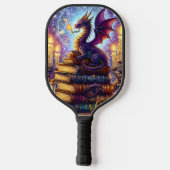 Mystical Dragon Wizard Books Pickleball Schläger (Rückseite)