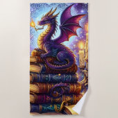 Mystical Dragon Wizard Books Strandtuch (Vorderseite)