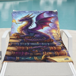 Mystical Dragon Wizard Books Strandtuch