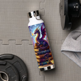 Mystical Dragon Wizard Books Trinkflasche