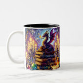 Mystical Dragon Wizard Books Zweifarbige Tasse (Links)