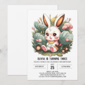 Mystical Dreamy Bunny Digital Geburtstag Einladung (Vorne/Hinten)